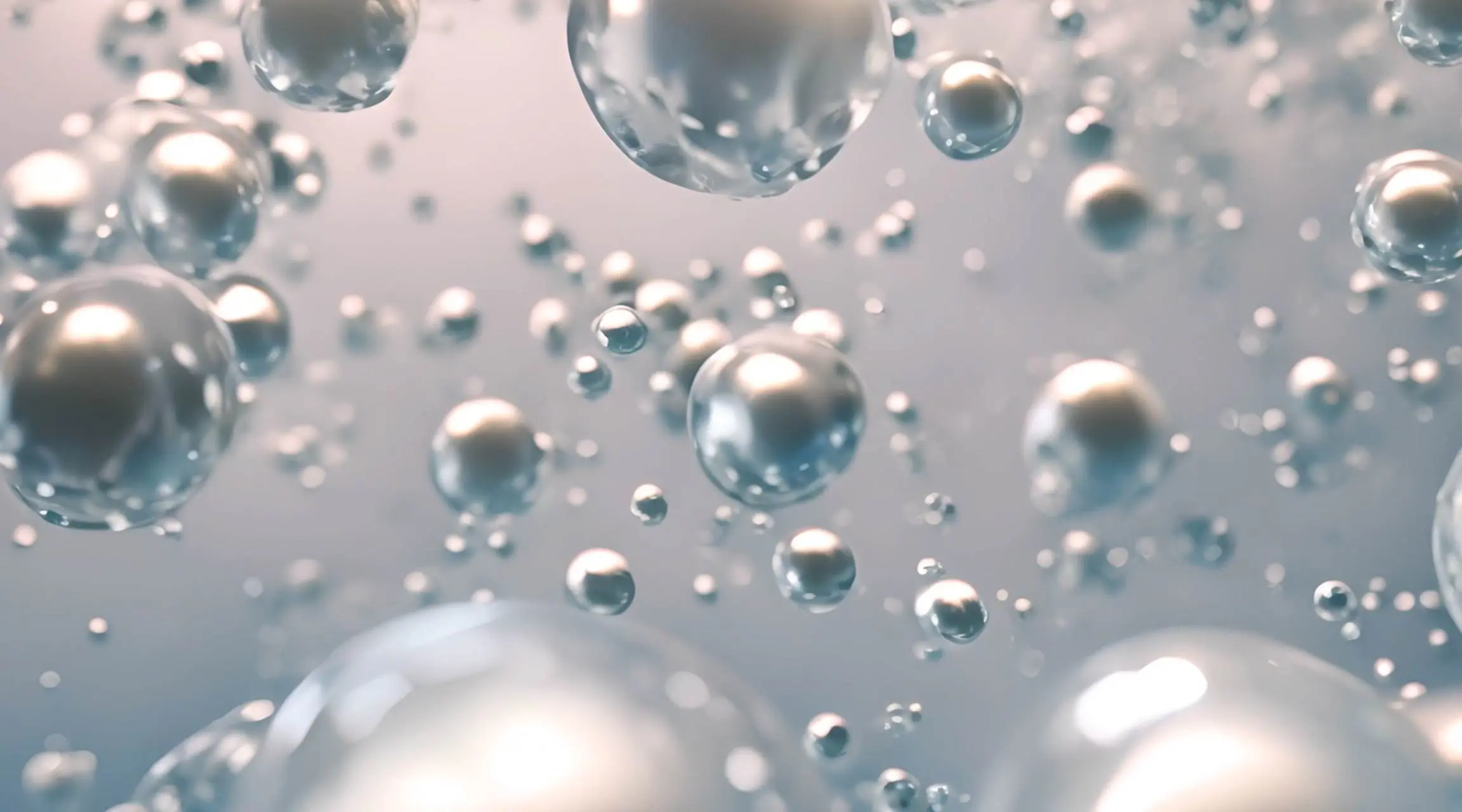 Luminous Water Bubbles Peaceful Motion Background
